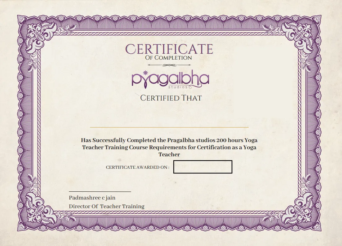 Pragalbha Yoga Certificate